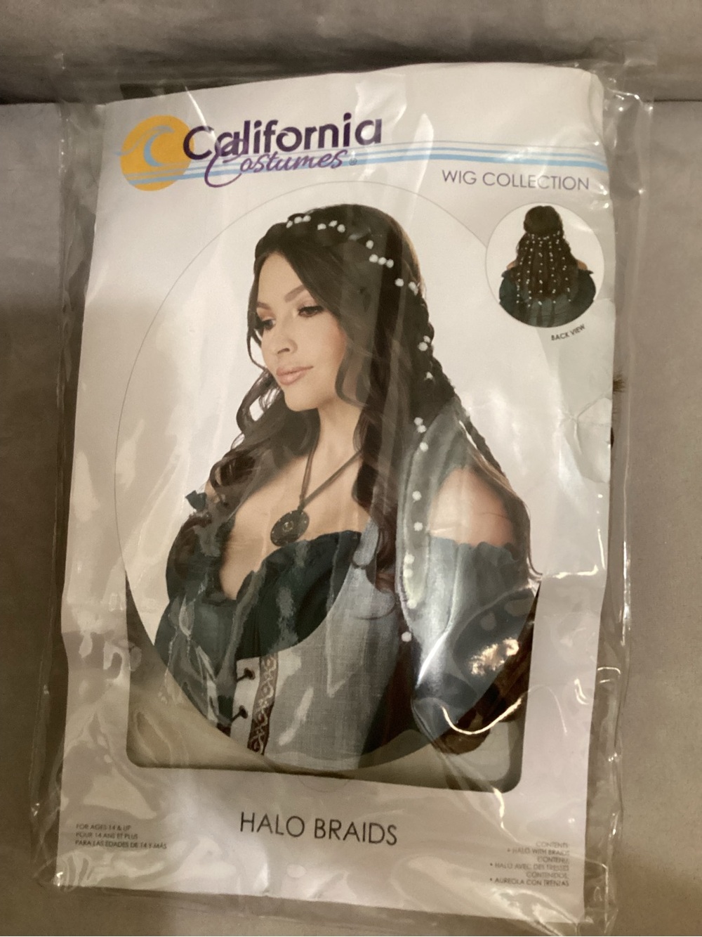California Costumes Halo Braids Wig - Dark Brown with Flower Accents